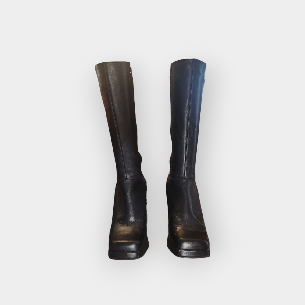 Vintage Steve Madden Latoya Leather Platform Boots! - Picture 3 of 9
